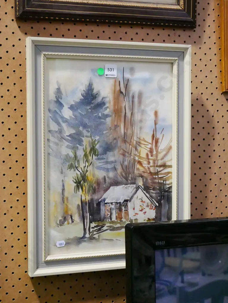 framed Joan Elder '81 - watercolour - farmhouse Image 1++