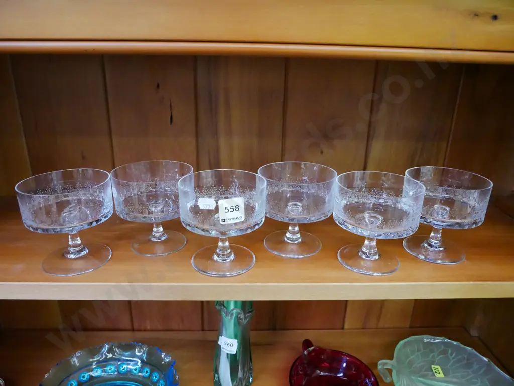 6x crystal etched comports Image 1++