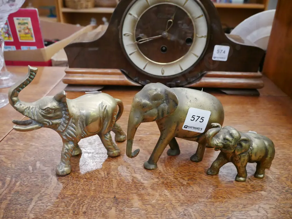 3x heavy brass elephants H-170 Image 1++