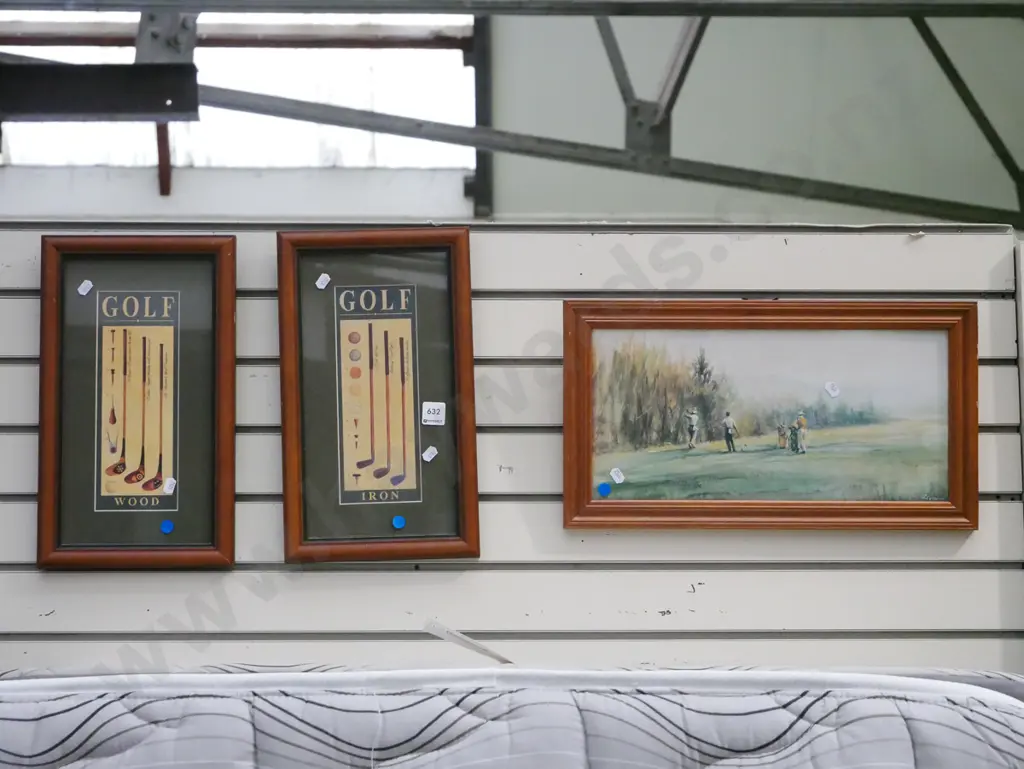3x framed golf prints Image 1++