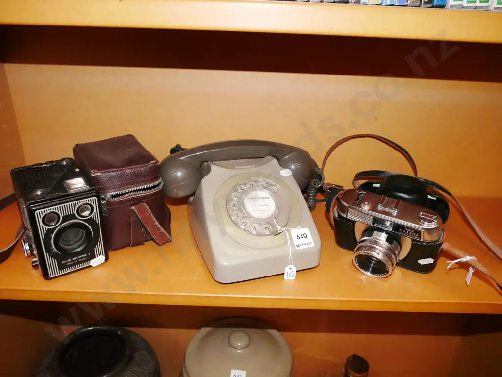 35mm camera, boxed Brownie, dial phone Image 1++