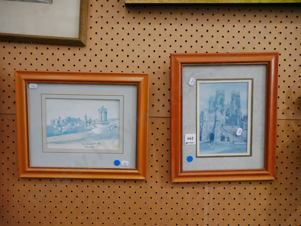 2x faded small prints - blue dots Image 1++