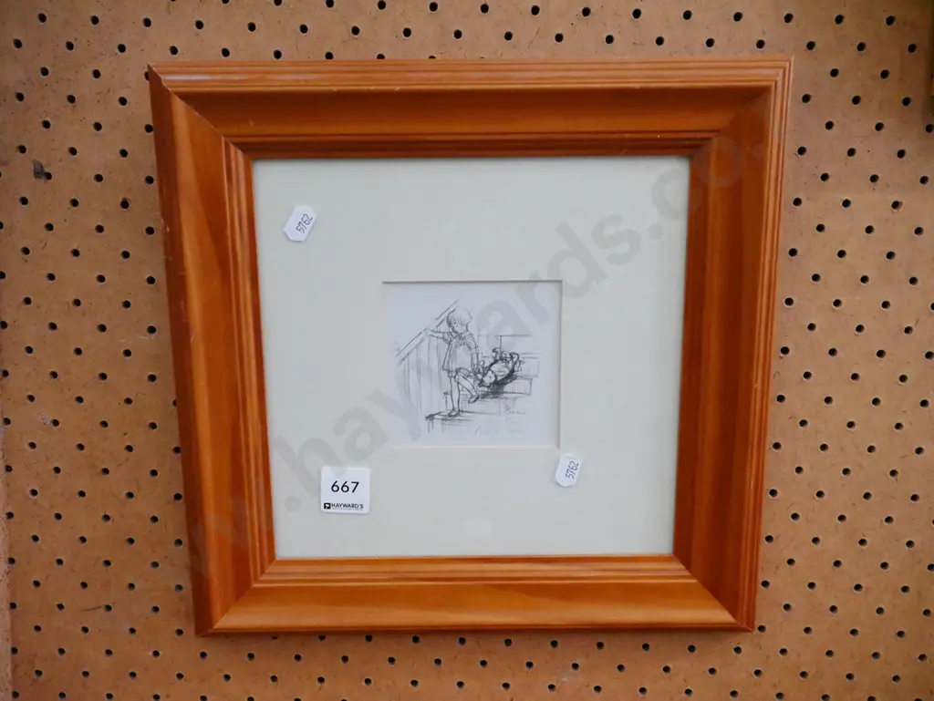 small wood framed Winnie the Pooh  print Image 1++
