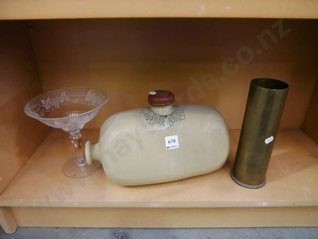 shell casing , hot water bottle, etched comport Image 1++