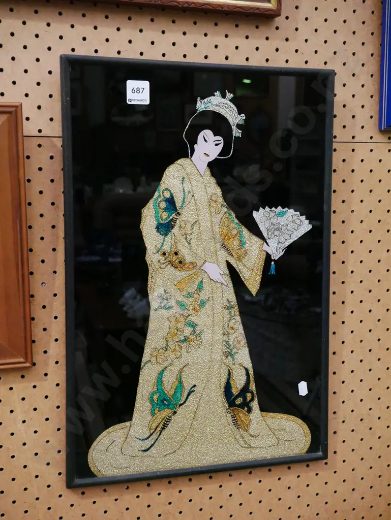 glitter painting behind glass Image 1++