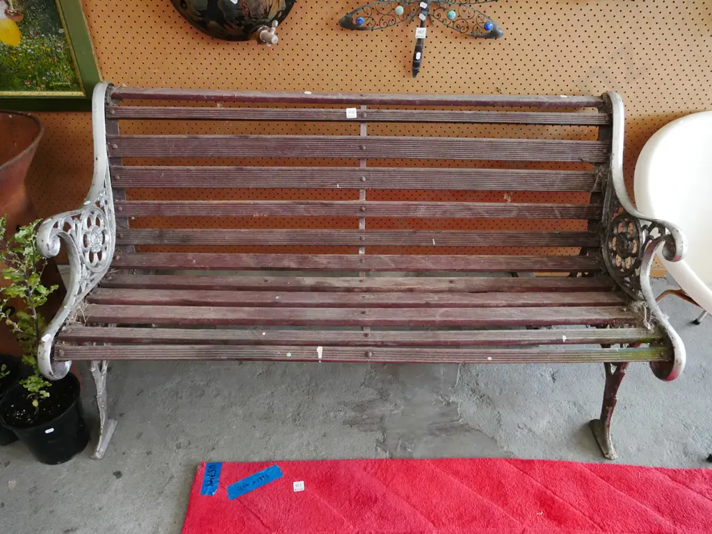 Victorian cast iron ended bench seat Image 1++