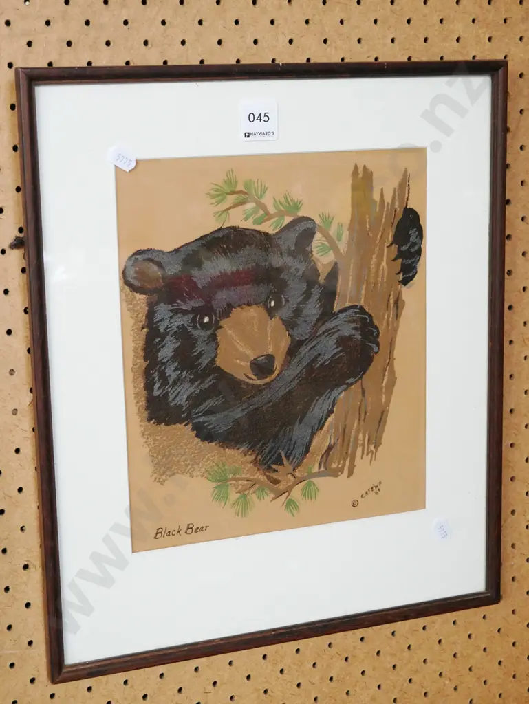 framed watercolour - black bear Image 1++