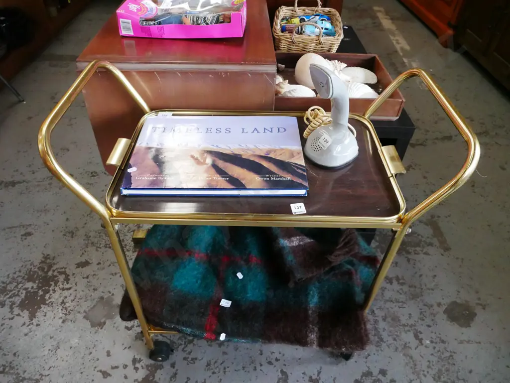 retro brass and formica tea trolley Image 1++