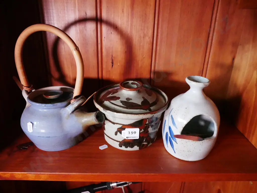 studio pottery teapot, casserole, salt pig Image 1++
