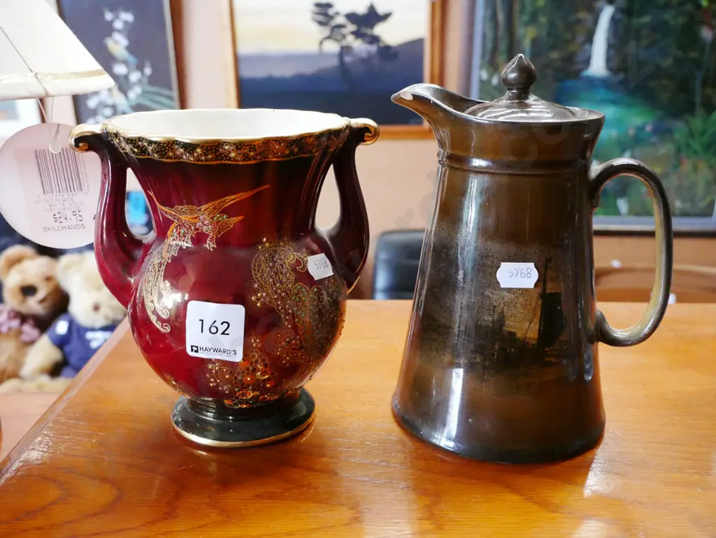  Crown Devon vase, Royal Vista jug H-200 Image 1++