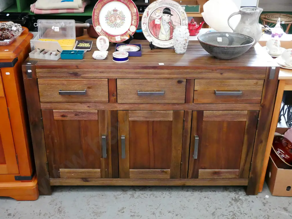 modern solid 3 door 3 drawer sideboard H-830 W-1300 D-450 Image 1++