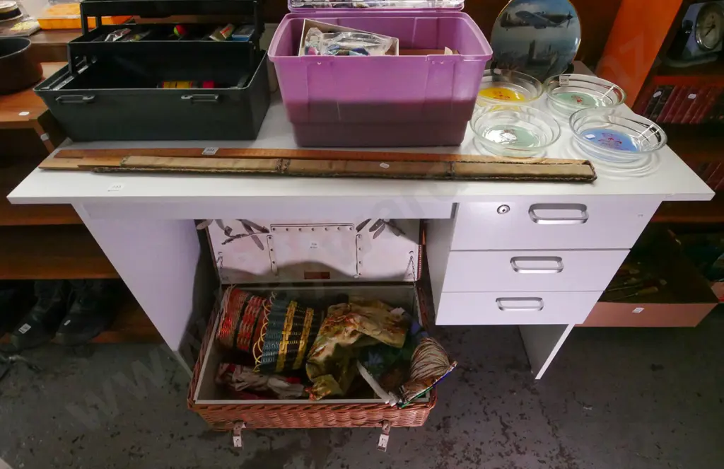 mdf melteca 3 drawer study desk H-740 W-1200 D-600 Image 1++