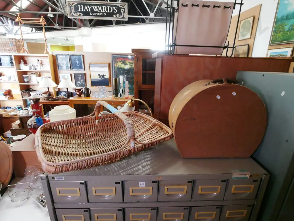 cane basket and hat box Image 1++