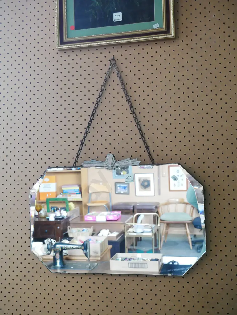 deco wall mirror - some tarnishing Image 1++