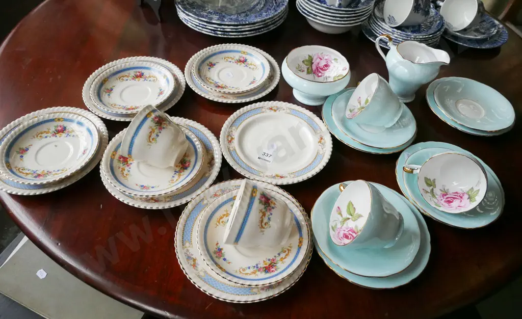 assorted cups, saucers, plates, creamer, sugar Image 1++