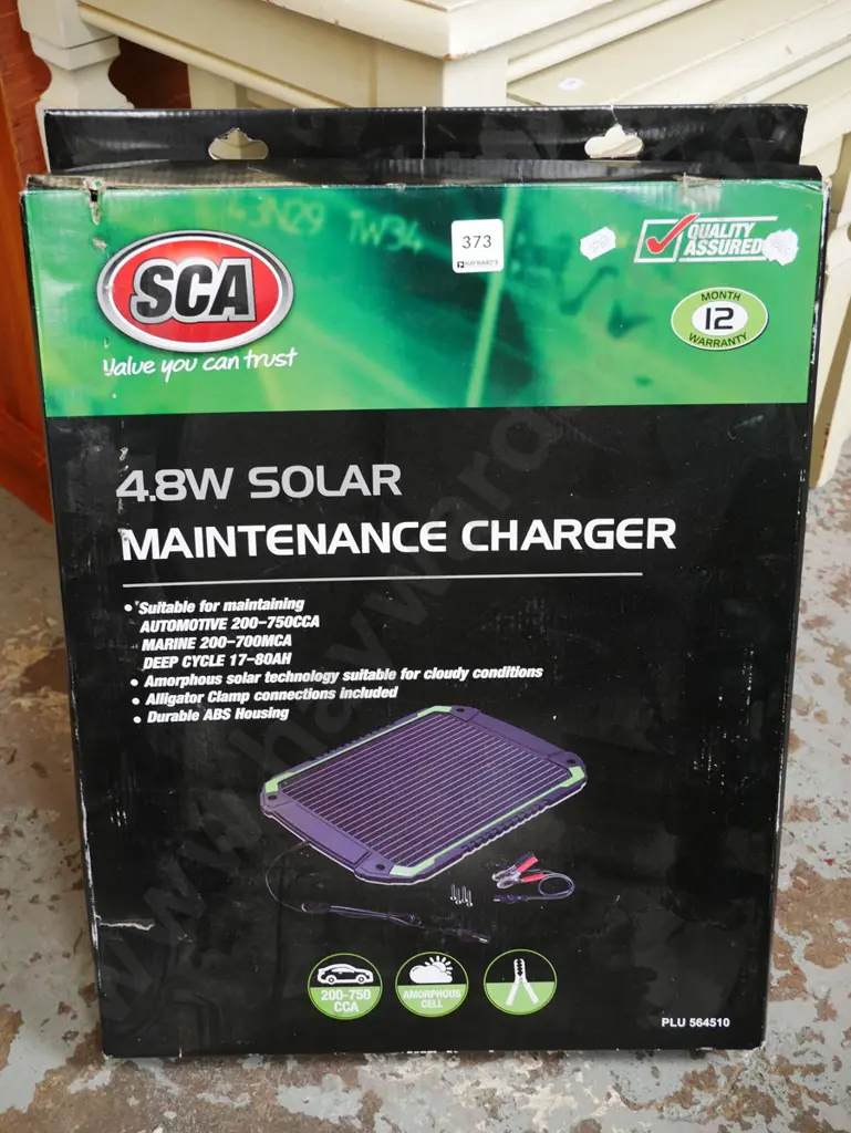 box; SCA 4.8W solar maintenace charger Image 1++