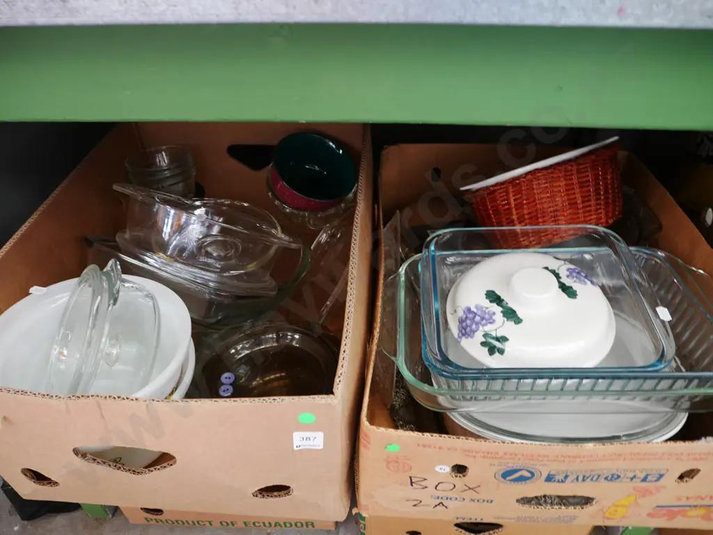 2x boxes; glass baking dishes, mixing bowls, casseroles etc Image 1++