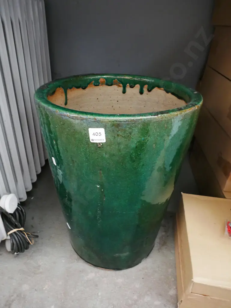 green glazed garden planter H-460 Image 1++