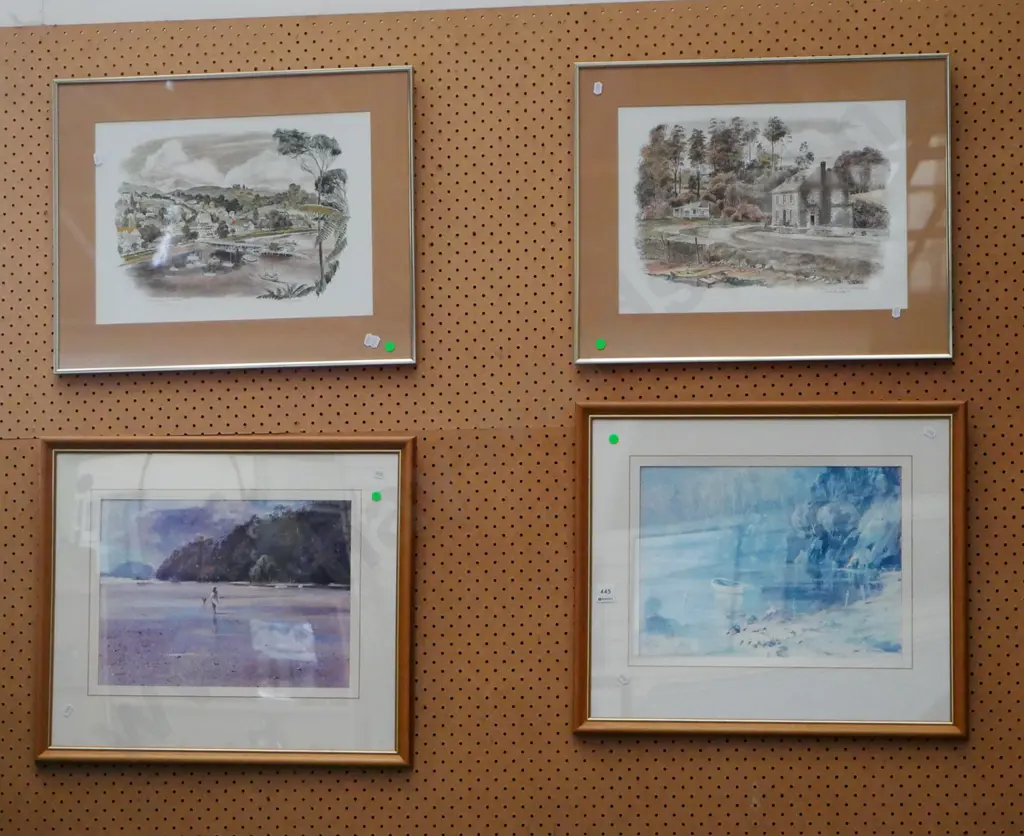 4x framed prints, 2x landscapes - Russell, Stone Store Kerikeri - green dots Image 1++