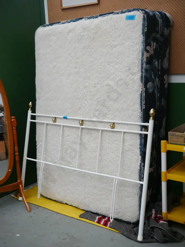 double bed base, mattress and headboard - with wool topper  Image 1++