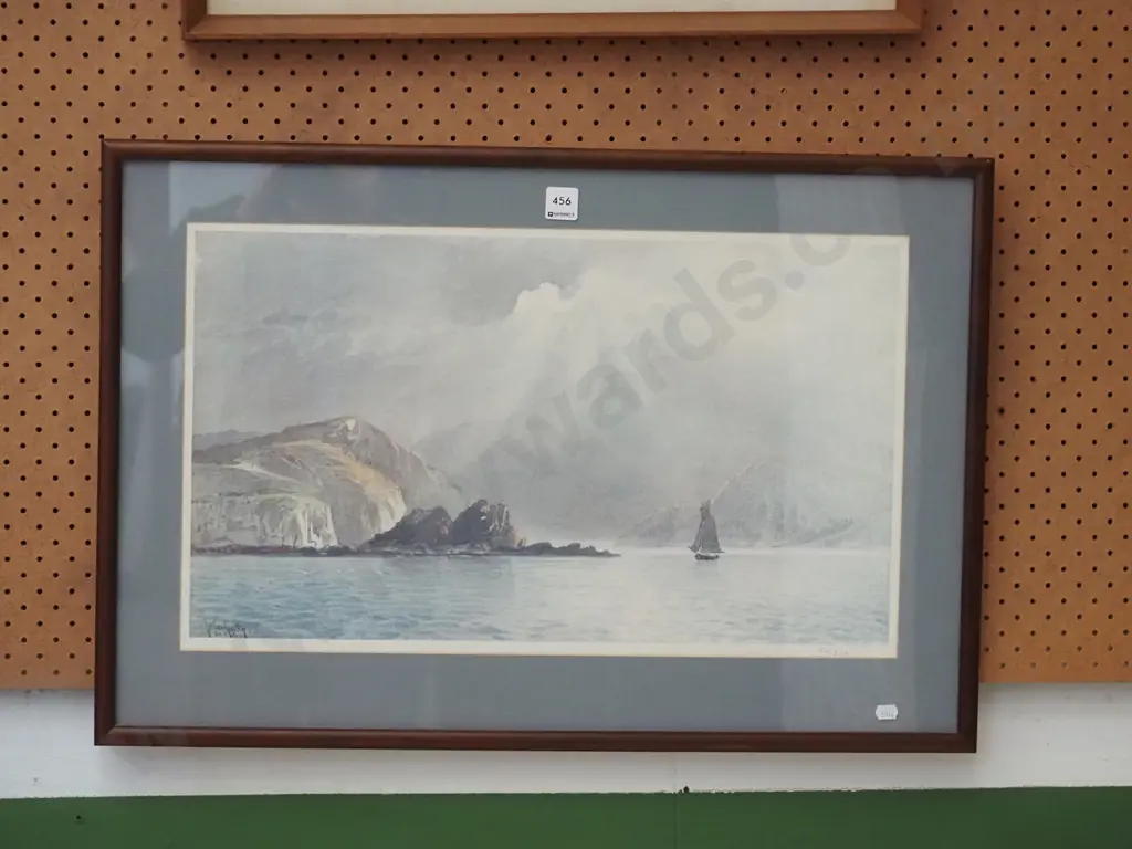 framed ltd edition John Gully print - boat in sunlight Image 1++