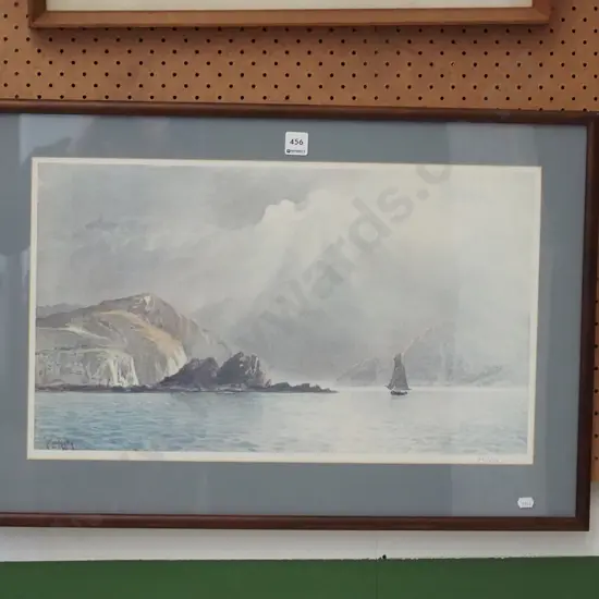 framed ltd edition John Gully print - boat in sunlight