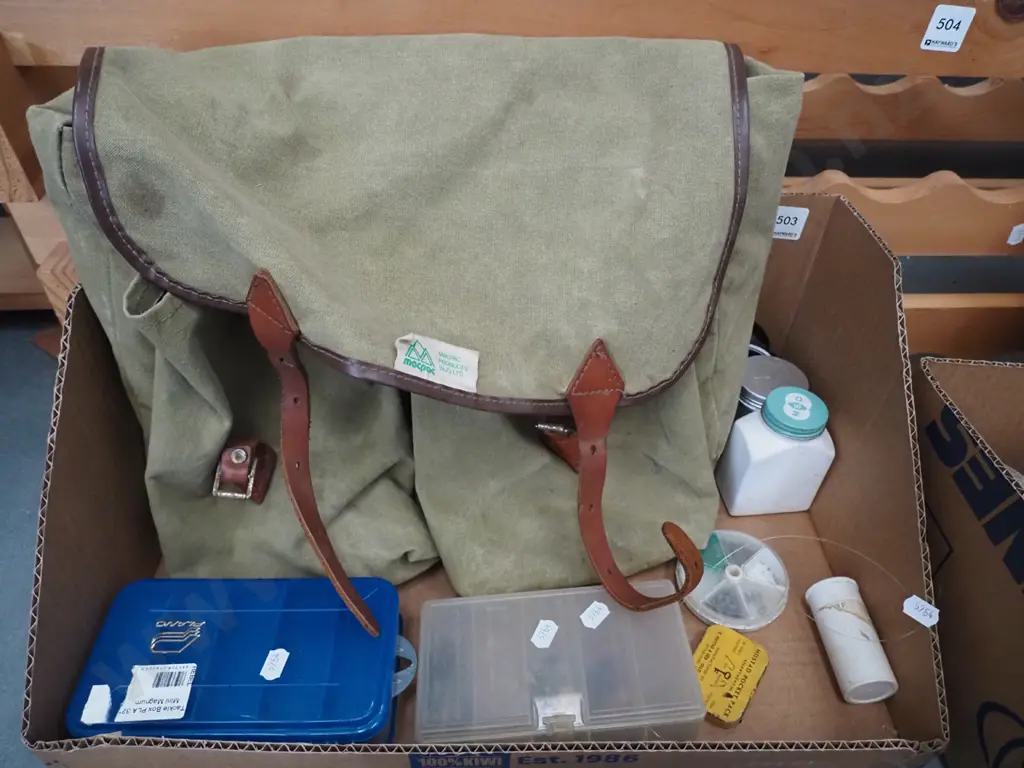 box; fishing items, lures, fishing bag, lines etc Image 1++