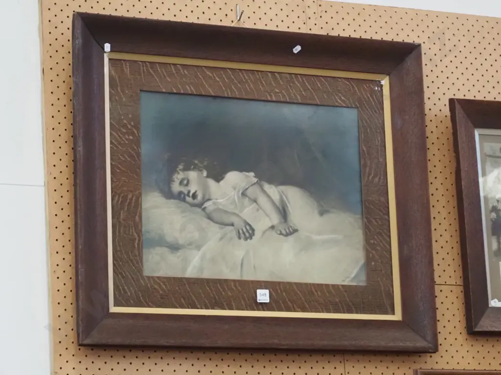 oak framed print - child sleeping Image 1++