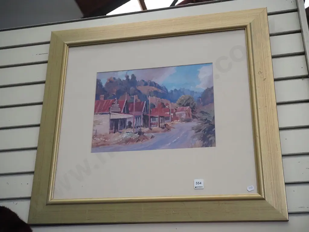 framed WA MacCormick print - rural town Image 1++