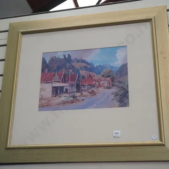 framed WA MacCormick print - rural town