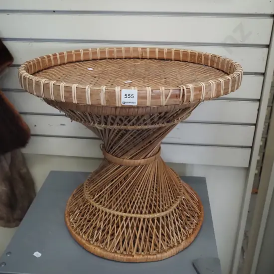cane end table and tray