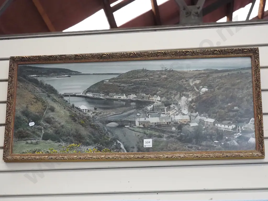 gilt framed photo print  - fishing village Image 1++
