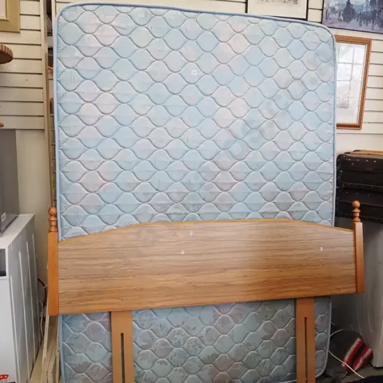 double bed base, mattress and headboard 