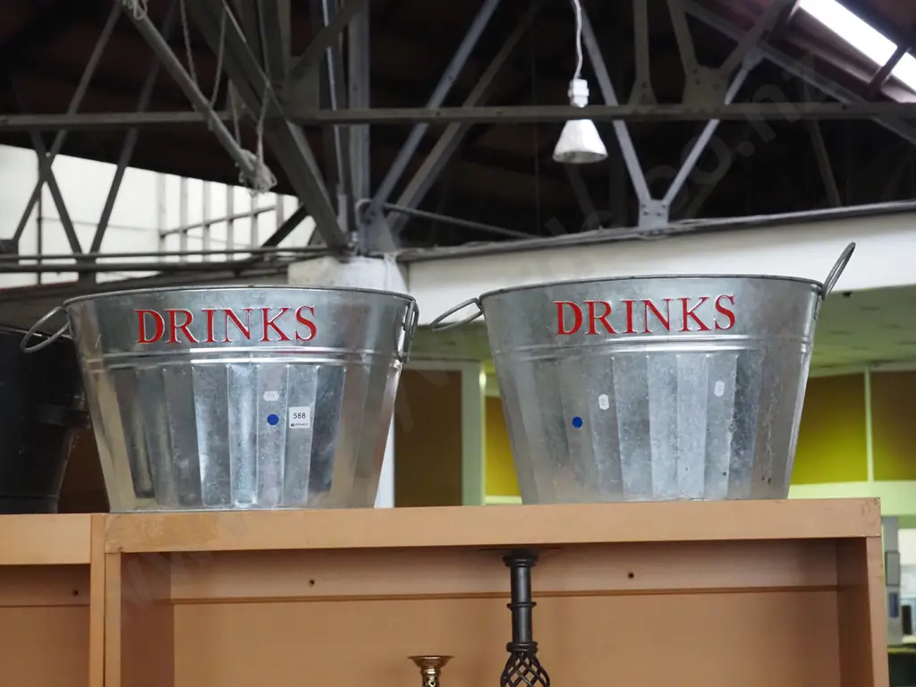 2x tin drinks buckets Image 1++