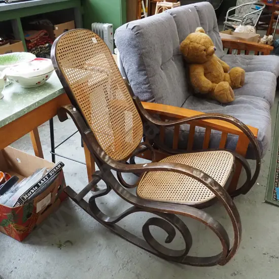 bentwood and bergere rocking chair
