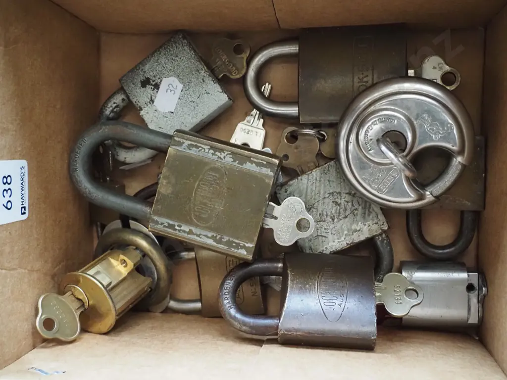 box of vintage padlocks Image 1++