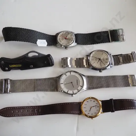 box; pocket knife, wristwatches