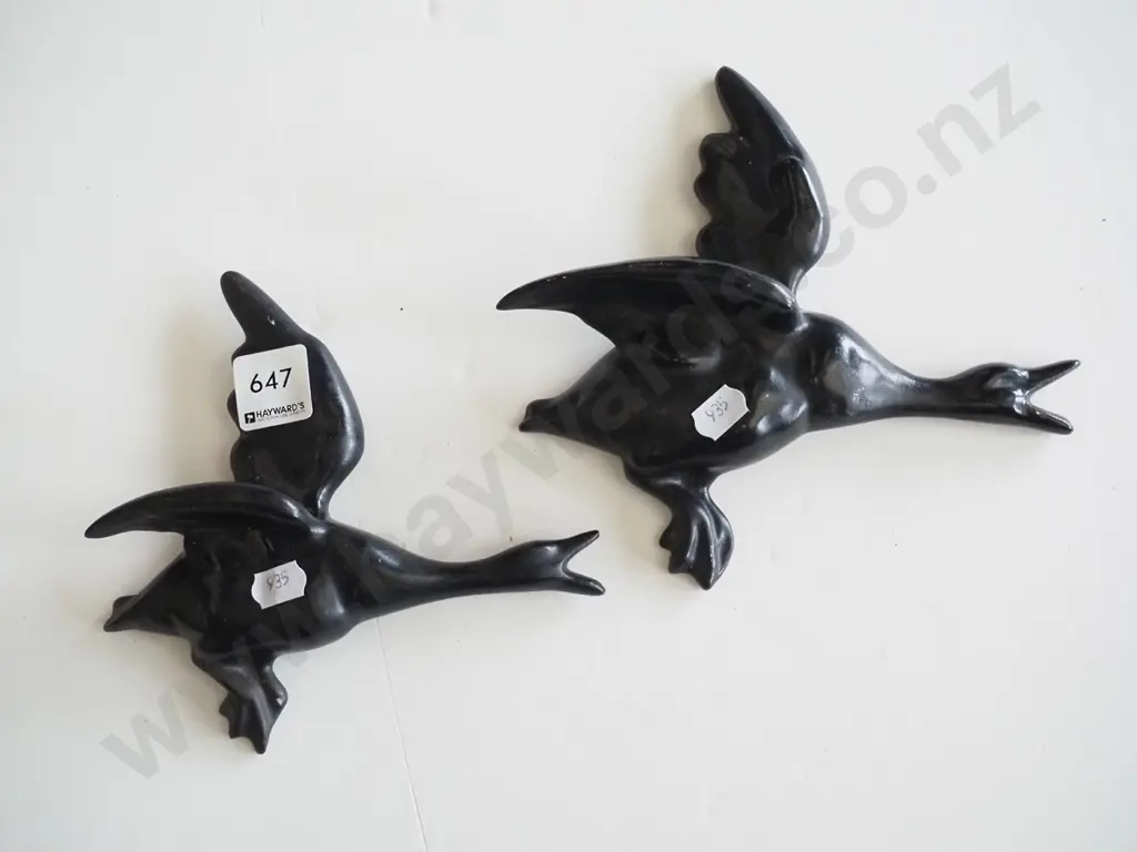 2x reproduction wall mounted black flying ducks Image 1++
