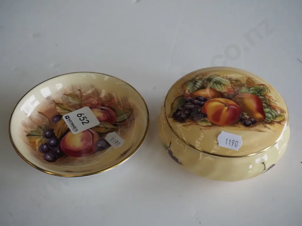 Aynsley Orchard Gold trinket  box,  pin dish Image 1++