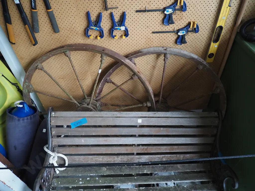 2x large vintage agricultural wheels Diam-1160 Image 1++
