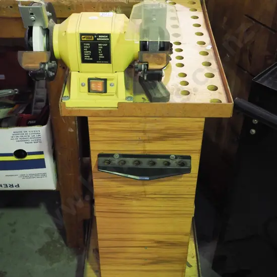 Colt bench grinder on mdf table