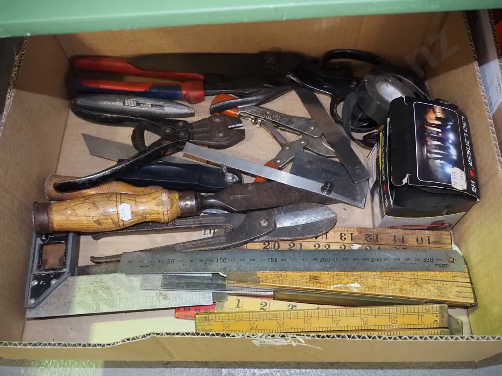 box; milner's scissors, rulers etc Image 1++