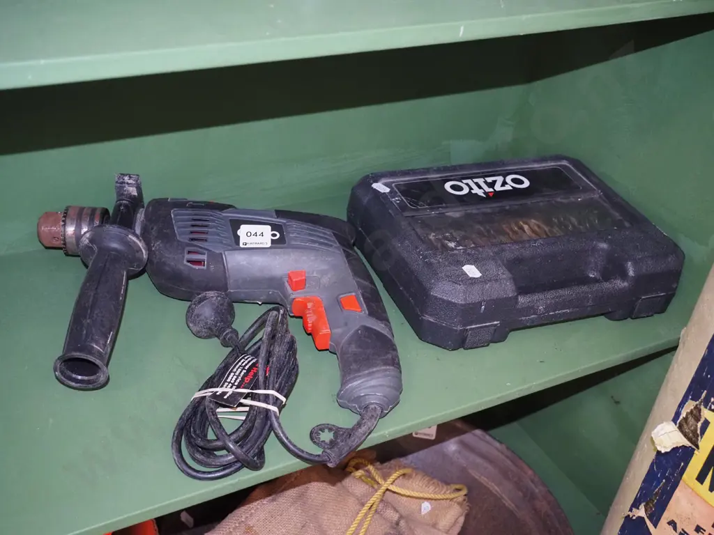 Ozito corded drill, box of drill bits and drivers Image 1++