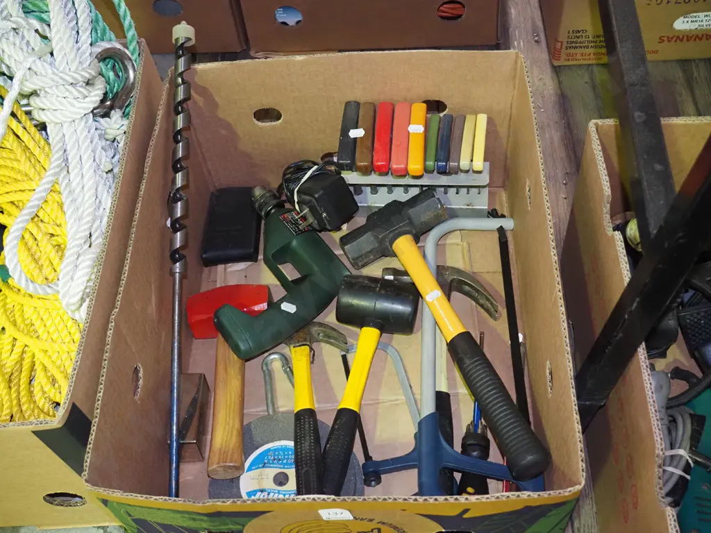 box; hammers, electric drill, hex key sets etc Image 1++