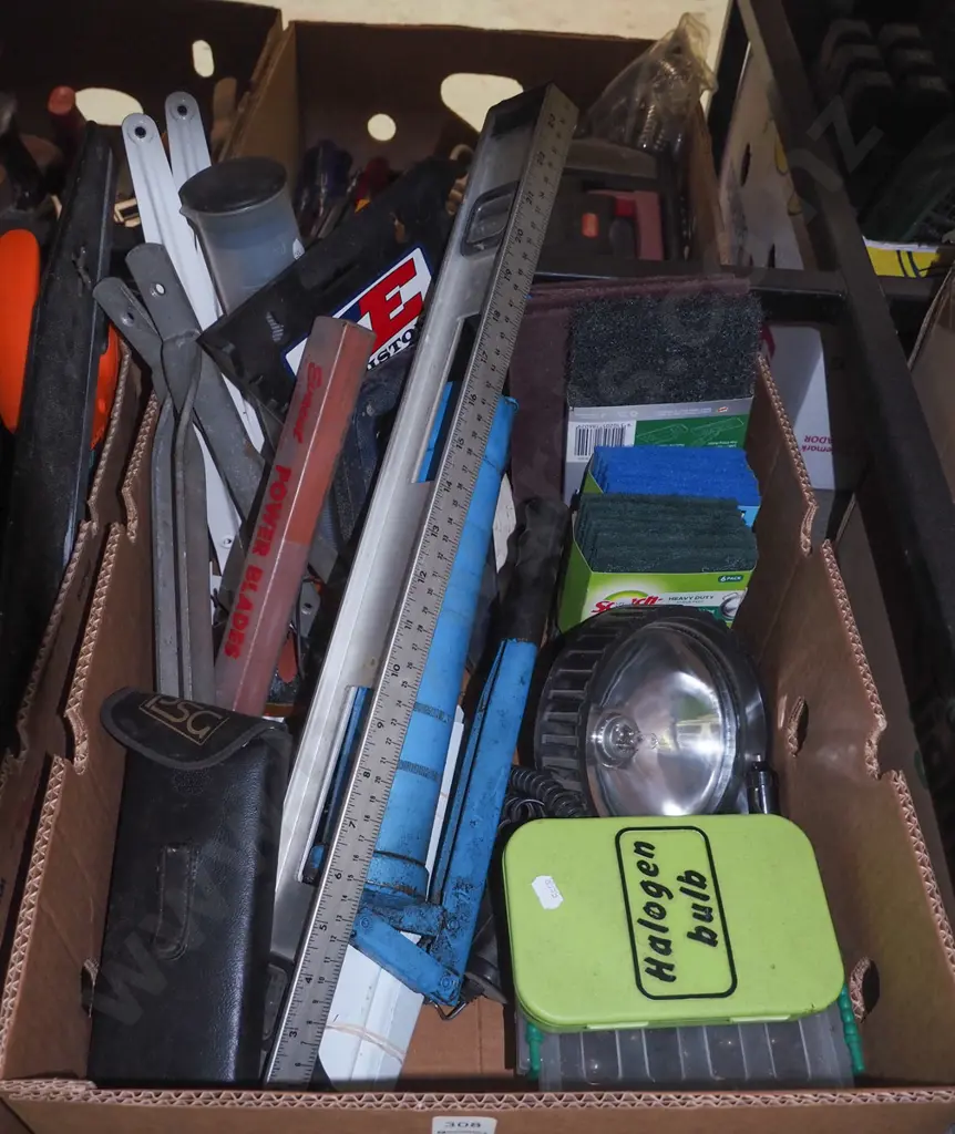 box; grease gun, builders level etc Image 1++