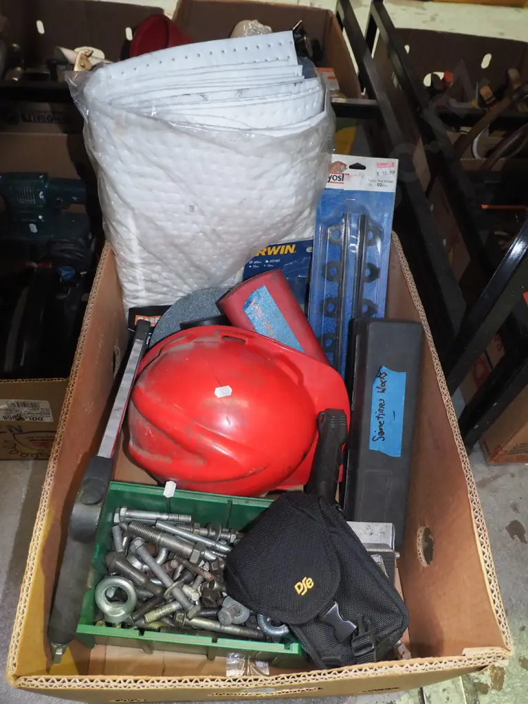 box; nuts, bolts, hard hat etc Image 1++