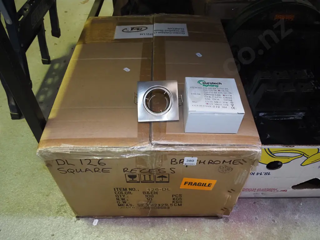 box; brushed silver square down light covers Image 1++