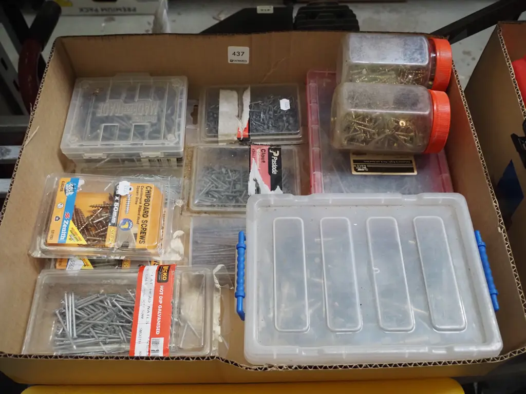 box; various screws, nails Image 1++