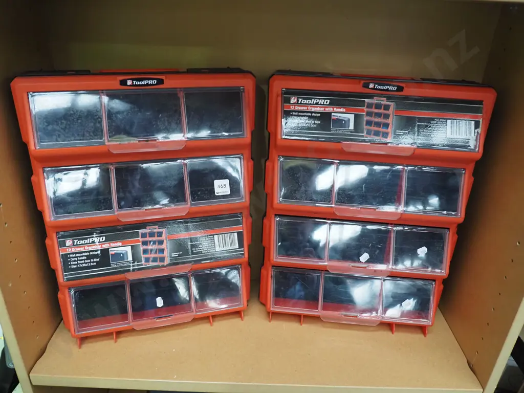 pair of Toolpro 12 drawer organisers Image 1++