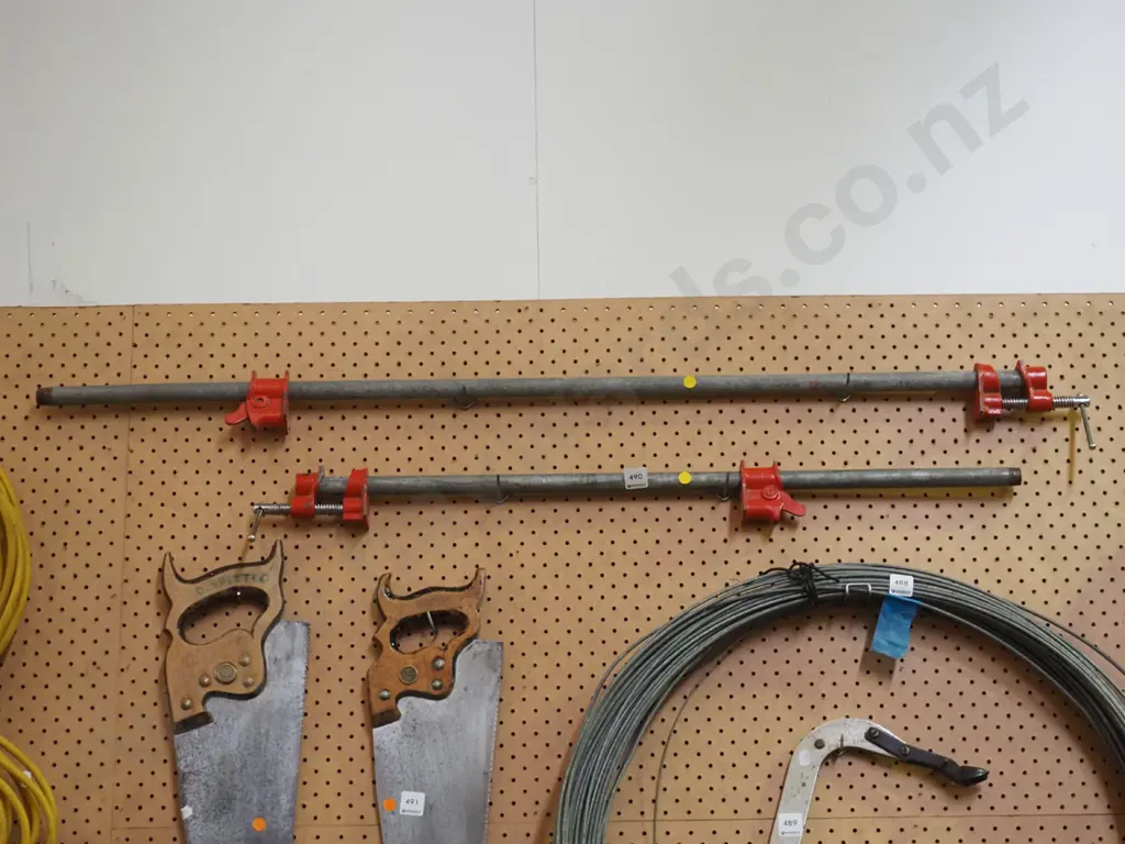 2x pipe clamps - yellow dots Image 1++